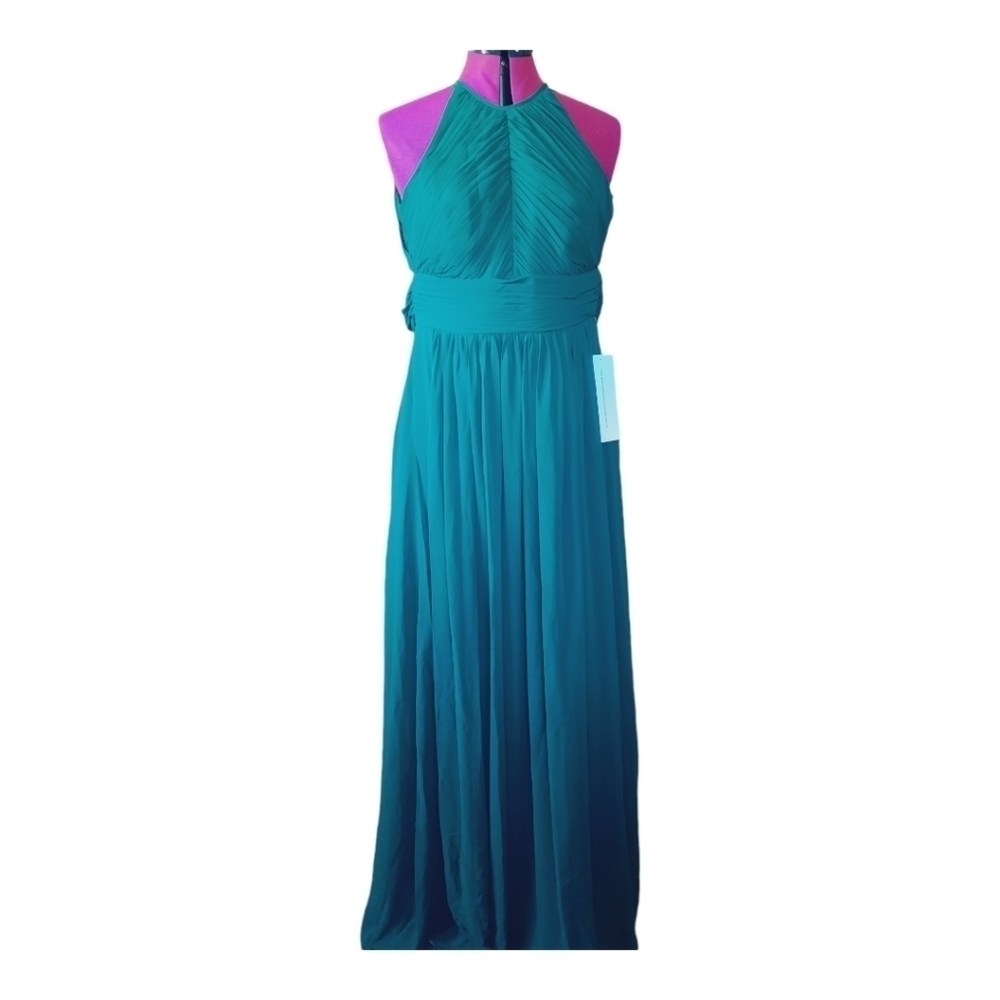 NWT Promgirl Dessy Collection Vivian Diamond full length chiffon formal dress